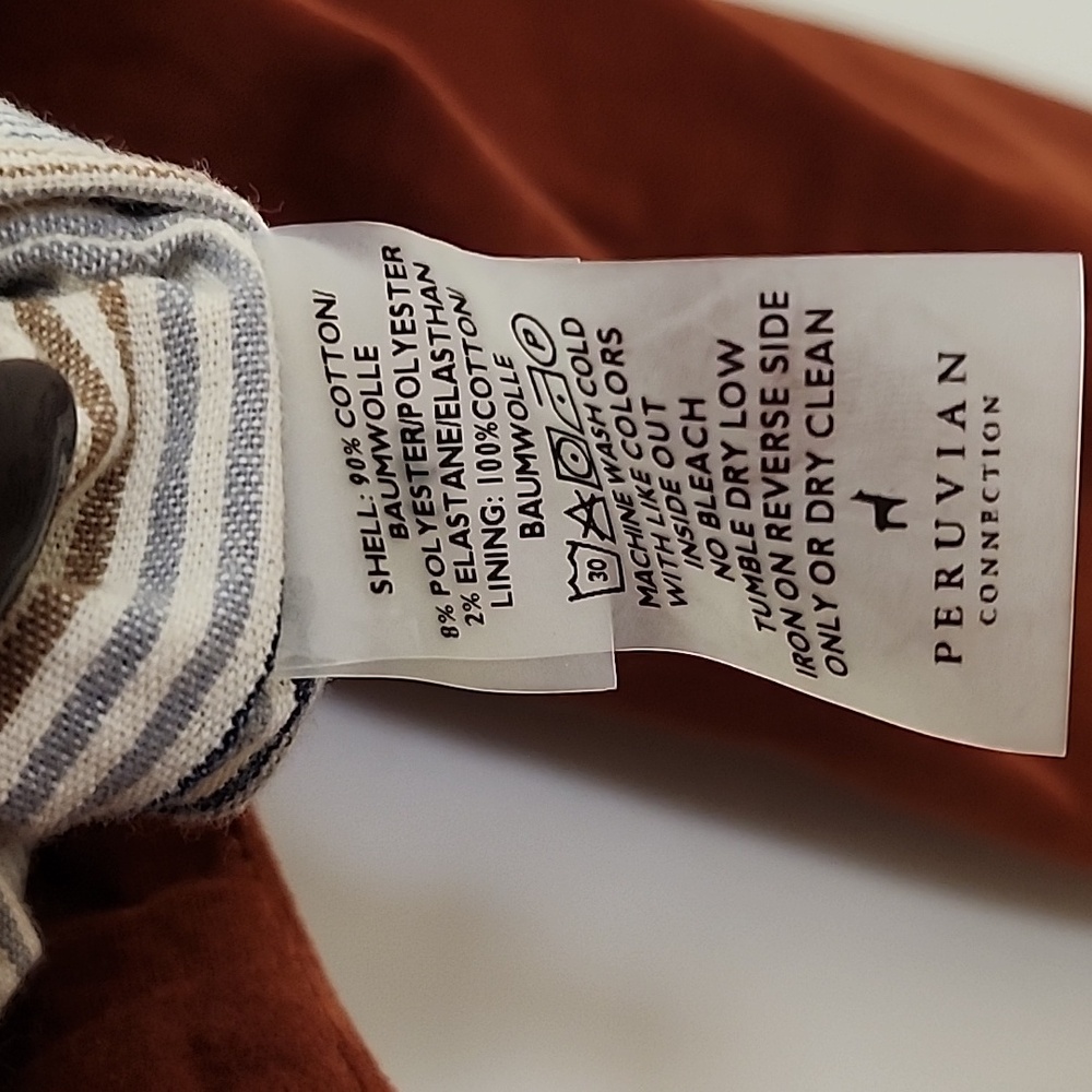 Peruvian Connection Hidalgo Velveteen Jacket Whiskey Size 8 - Picture 15 of 16